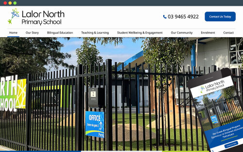 Lalor North Primary School website on mobile and laptop view