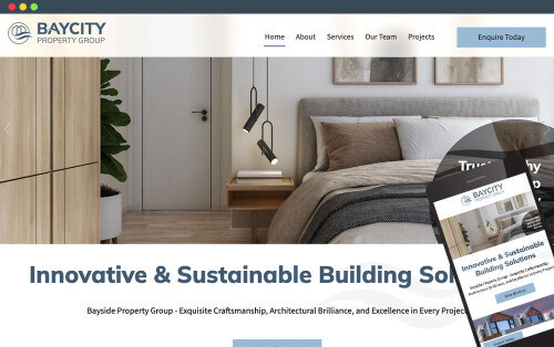 Baycity Property Group website on mobile and laptop view