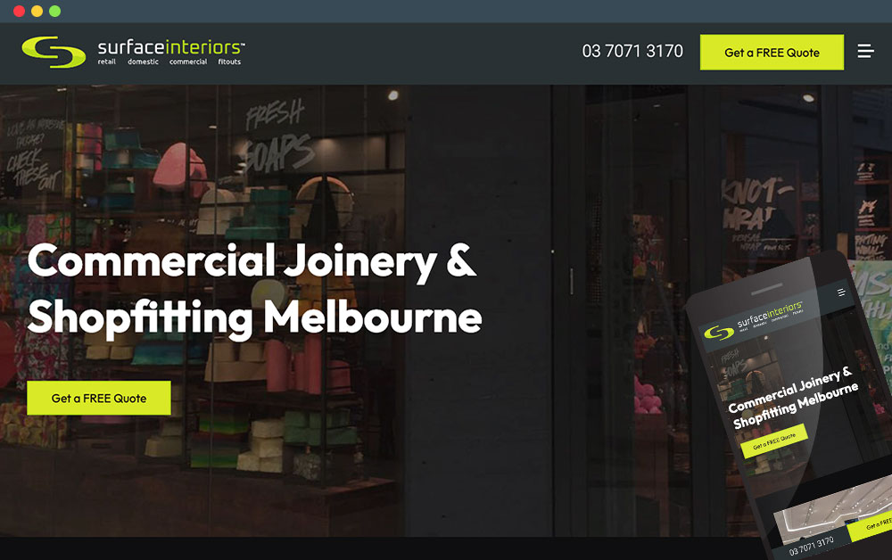 Surface Interiors Website Redesign