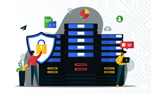 Website hosting server concept illustration