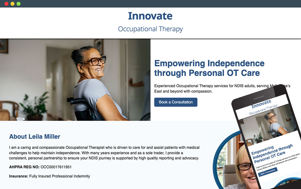 Occupational Therapy Single Page Website