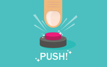 Illustrated finger pressing a button that says Push