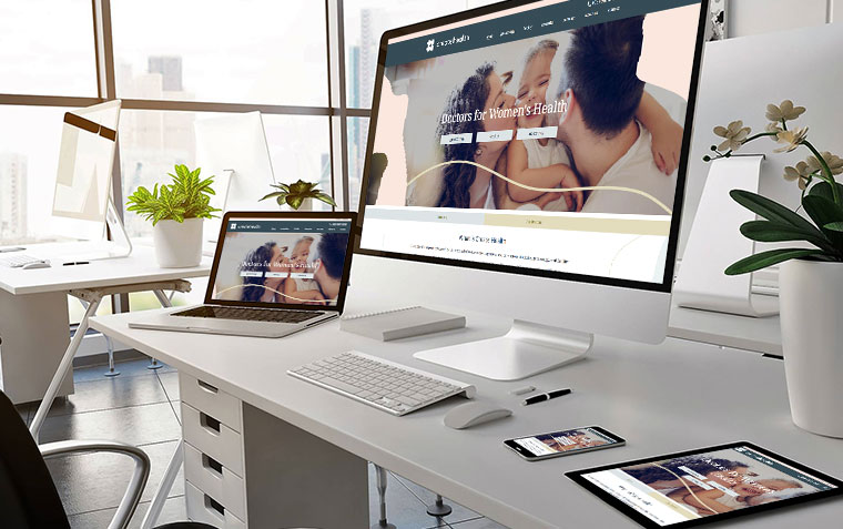 Create Health website on a desktop, laptop, tablet, and mobile phone