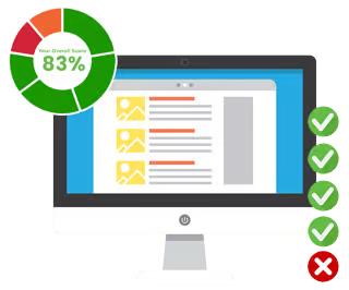 Graphic of quiz results providing a score