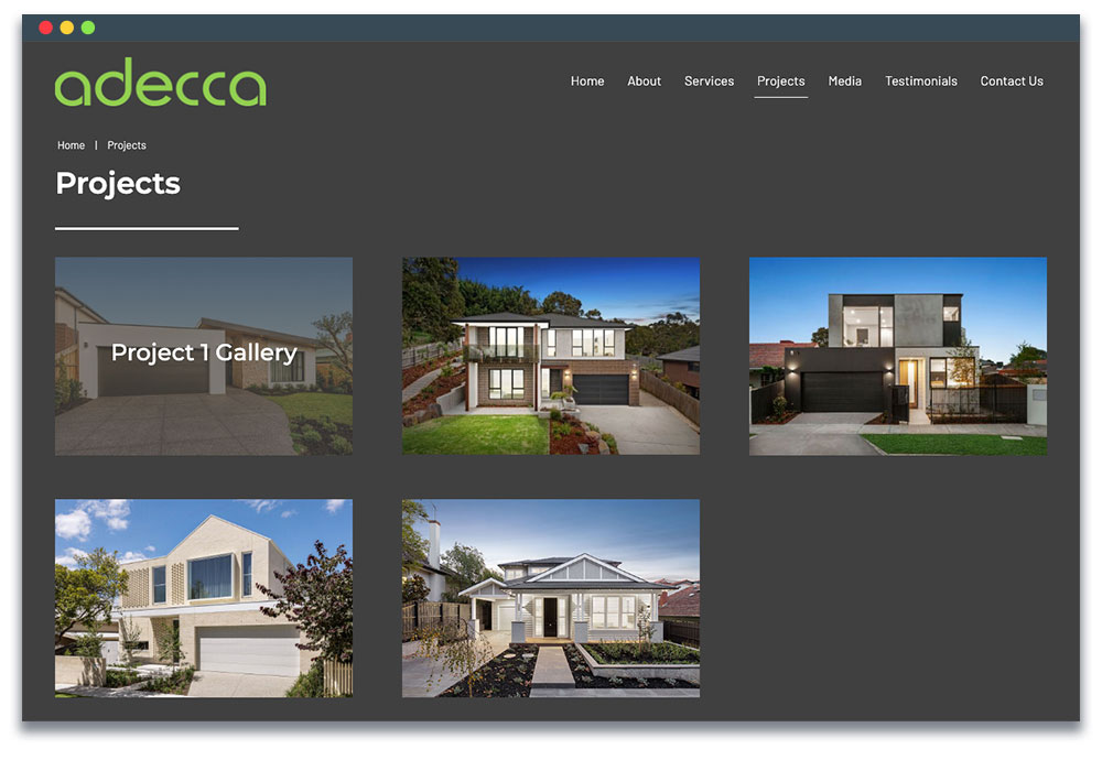 Screenshot of Adecca's project showcase