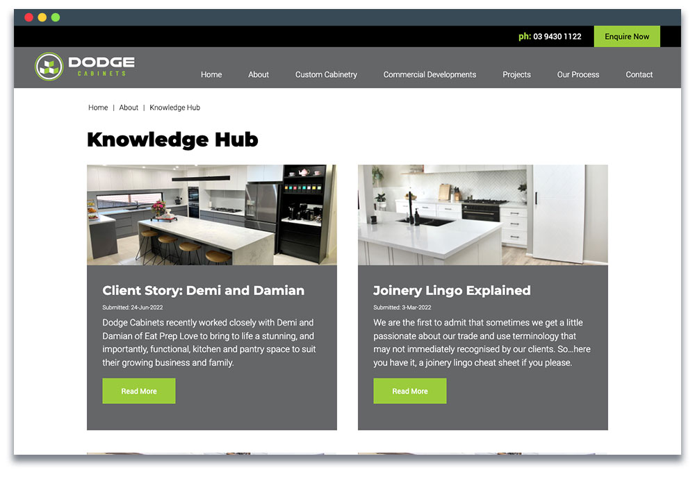 Screenshot of Dodge Cabinet's Blog