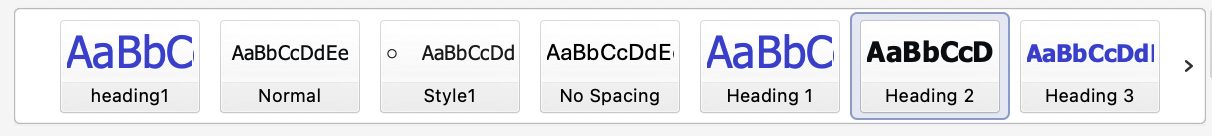 Example of Word Heading styles