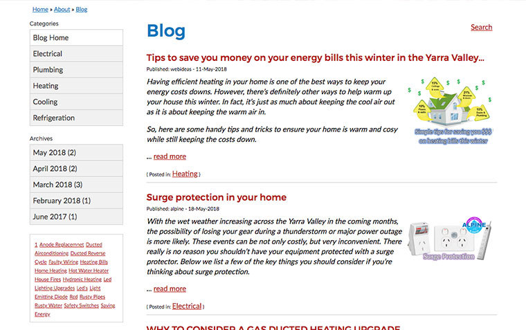 Blog on Alpine Heating and Cooling website