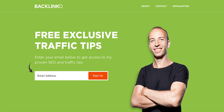 Backlinko offers SEO tips if you join their mailing list