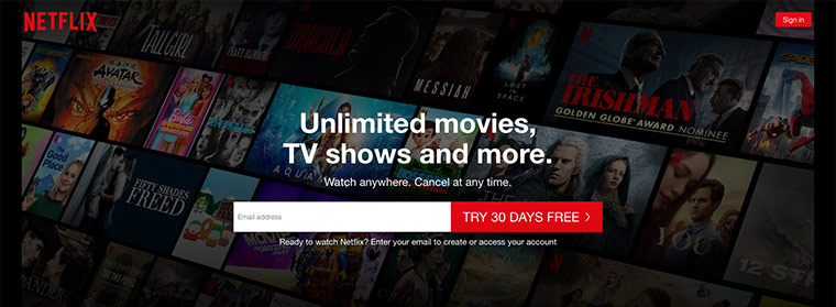 Netflix advertises their 30 day free trial with the option to "Cancel at any time"
